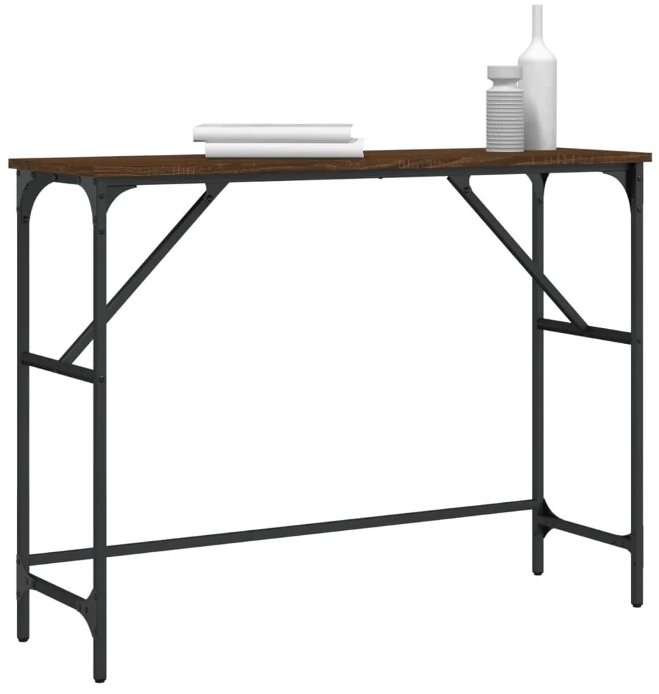 vidaXL Τραπέζι Κονσόλα Καφέ Δρυς 100x32x75 εκ. Επεξεργασμένο Ξύλο