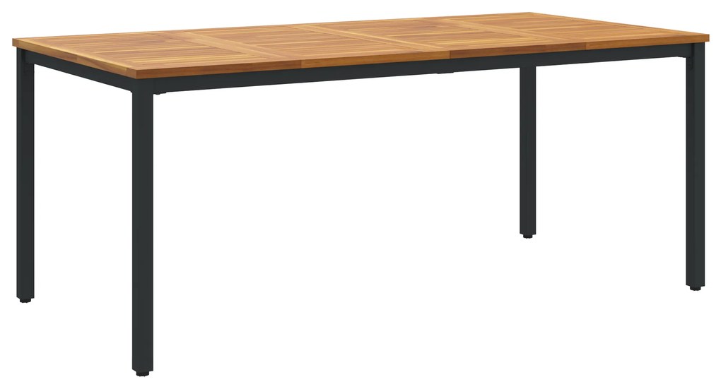 vidaXL τραπέζι κήπου 180x90x75 εκ. από συμπαγές ξύλο ακακίας και μέταλλο