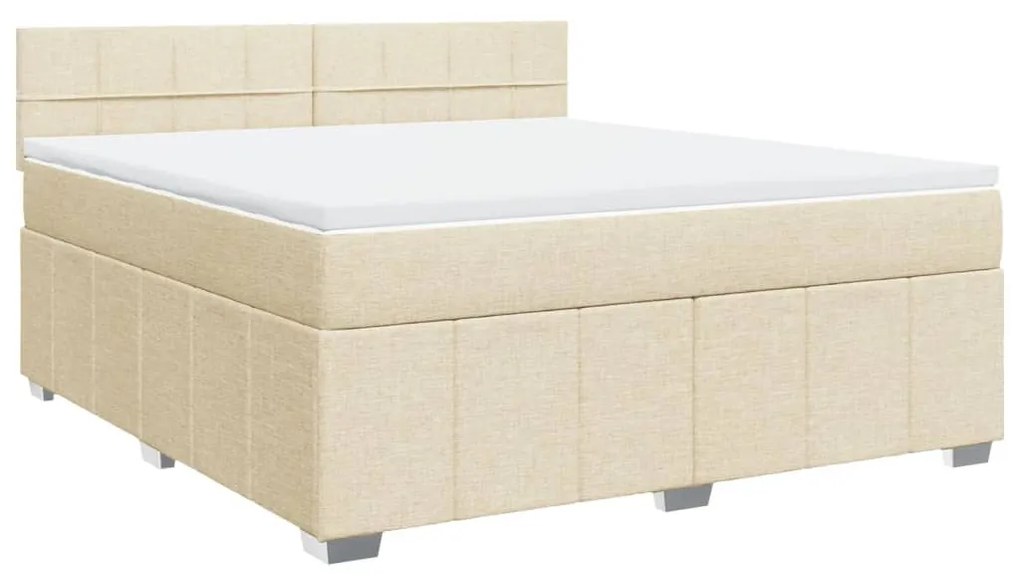 ΚΡΕΒΑΤΙ BOXSPRING ΜΕ ΣΤΡΩΜΑ ΚΡΕΜ 180X200 ΕΚ. ΥΦΑΣΜΑΤΙΝΟ 3287152