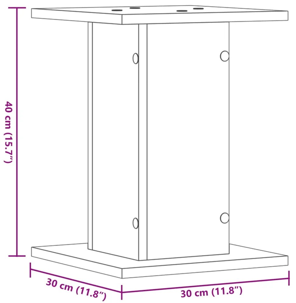 ΒΑΣΕΙΣ ΗΧΕΙΩΝ 2 ΤΕΜ. ΜΑΥΡΕΣ 30X30X40 ΕΚ. ΕΠΕΞ. ΞΥΛΟ 852646