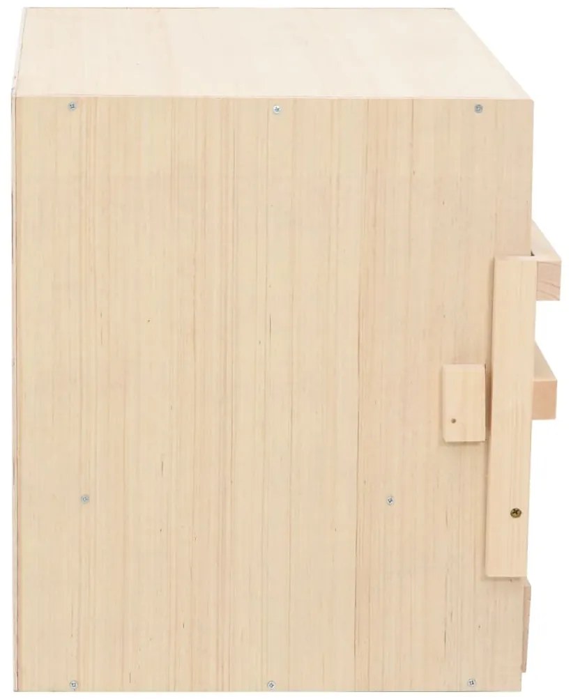 vidaXL Φωλιά για Κότες με 2 Θέσεις 63x40x45 εκ. από Μασίφ Ξύλο Πεύκου