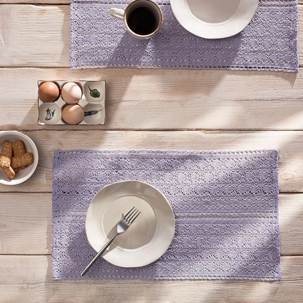 Σουπλά Chrochet 019/ 19 Violet Gofis Home 32x50cm 100% Cotton