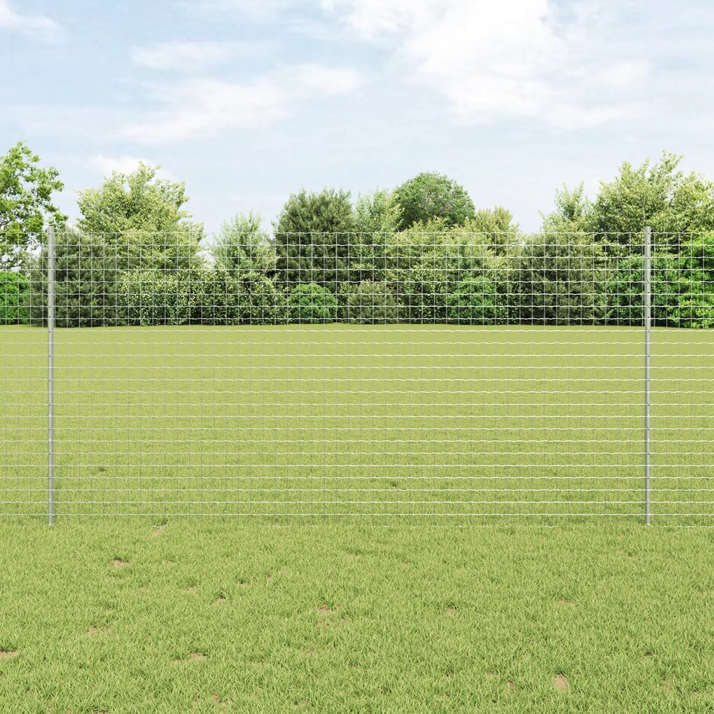 vidaXL Μεταλλικές Στήλες Φράχτη Ασημί 44 pcs Ασημί 100 x 1.2 εκ.
