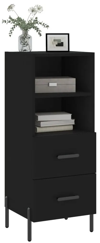 vidaXL Ντουλάπι Μαύρο 34,5 x 34 x 90 εκ. από Επεξεργασμένο Ξύλο