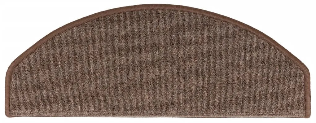 vidaXL Πατάκια Σκαλοπάτια 15 τεμ. 65x24x4 εκ. Καφέ Καφέ Ημίστρογγυλά Μεγάλα