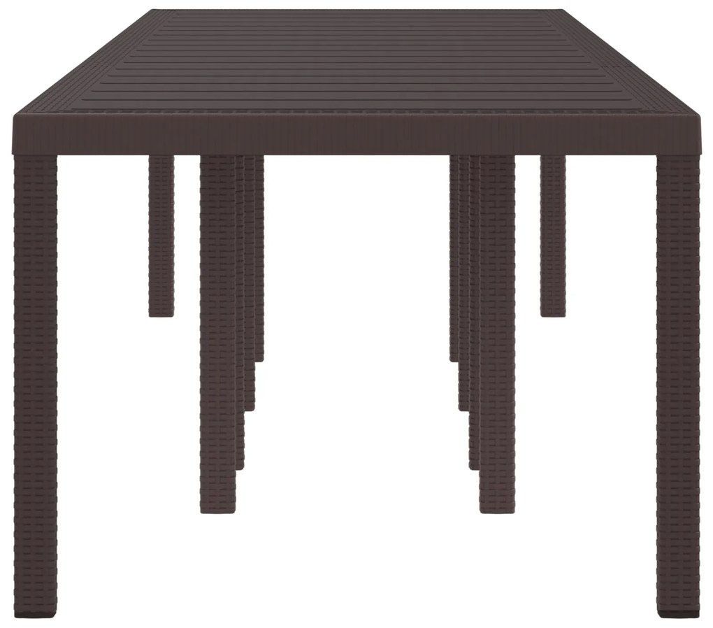 vidaXL Τραπέζι Κήπου Καφέ 300x100x73 εκ. Poly Rattan