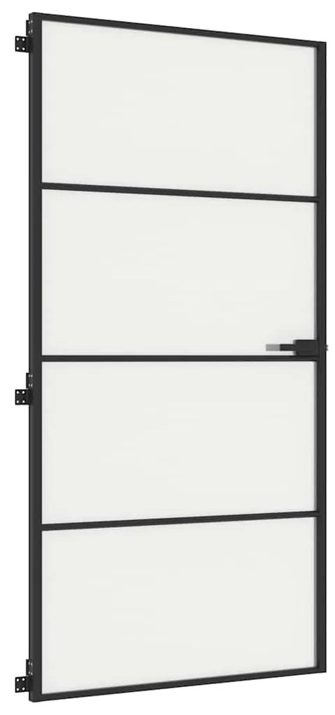 vidaXL Εσωτερική Πόρτα Μαύρη 102,5x201,5 εκ. Ψημένο Γυαλί & Αλουμίνιο