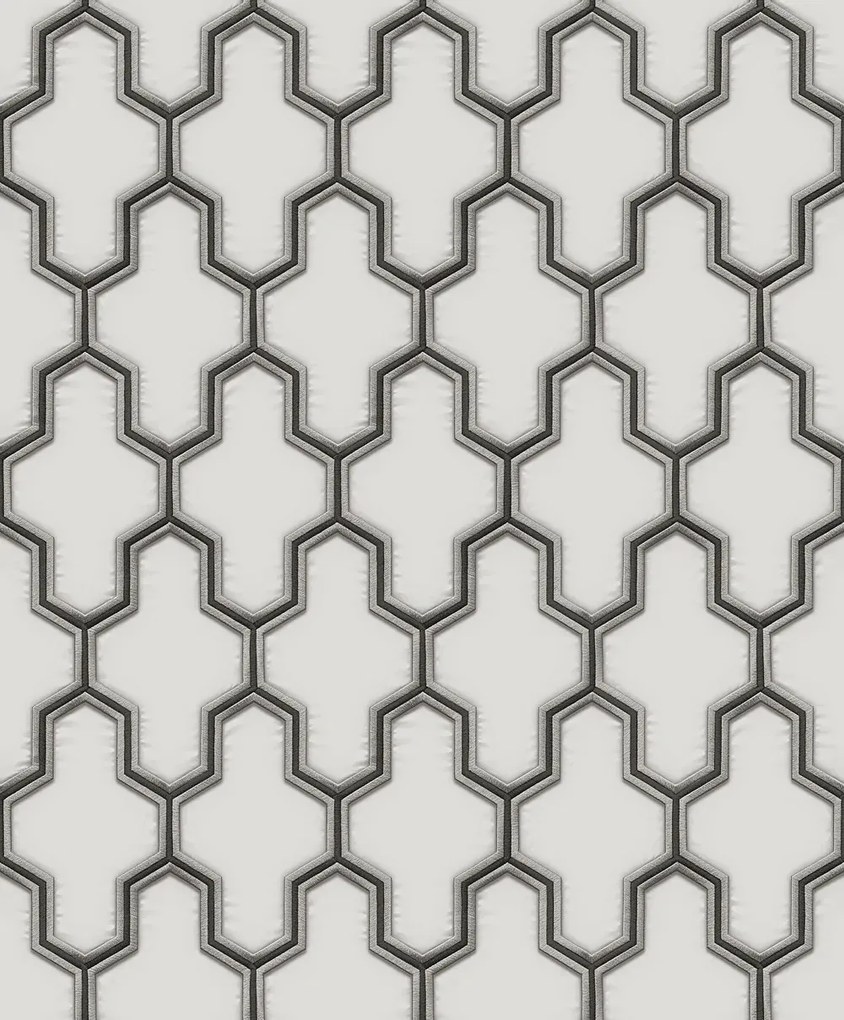 Ταπετσαρία τοίχου Wall Fabric Geometric Black-White WF121024 53Χ1005