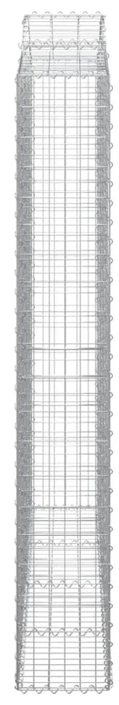 vidaXL Συρματοκιβώτια Τοξωτά 2 τεμ. 200x30x200/220 εκ. Γαλβαν. Ατσάλι
