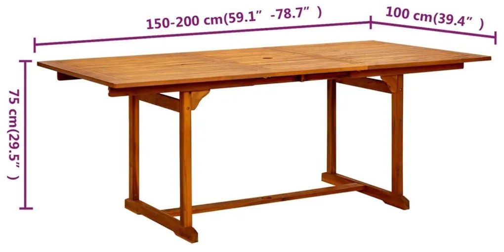 ΤΡΑΠΕΖΑΡΙΑ ΚΗΠΟΥ (150-200) X 100 X 75 ΕΚ ΑΠΟ ΜΑΣΙΦ ΞΥΛΟ ΑΚΑΚΙΑΣ 316564