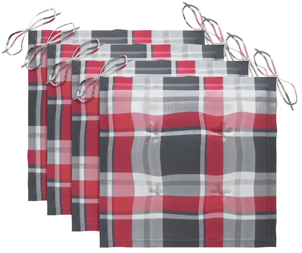 vidaXL Καρέκλες Κήπου Πτυσσόμενες 4 τεμ. Μασίφ Ξύλο Teak με Μαξιλάρια