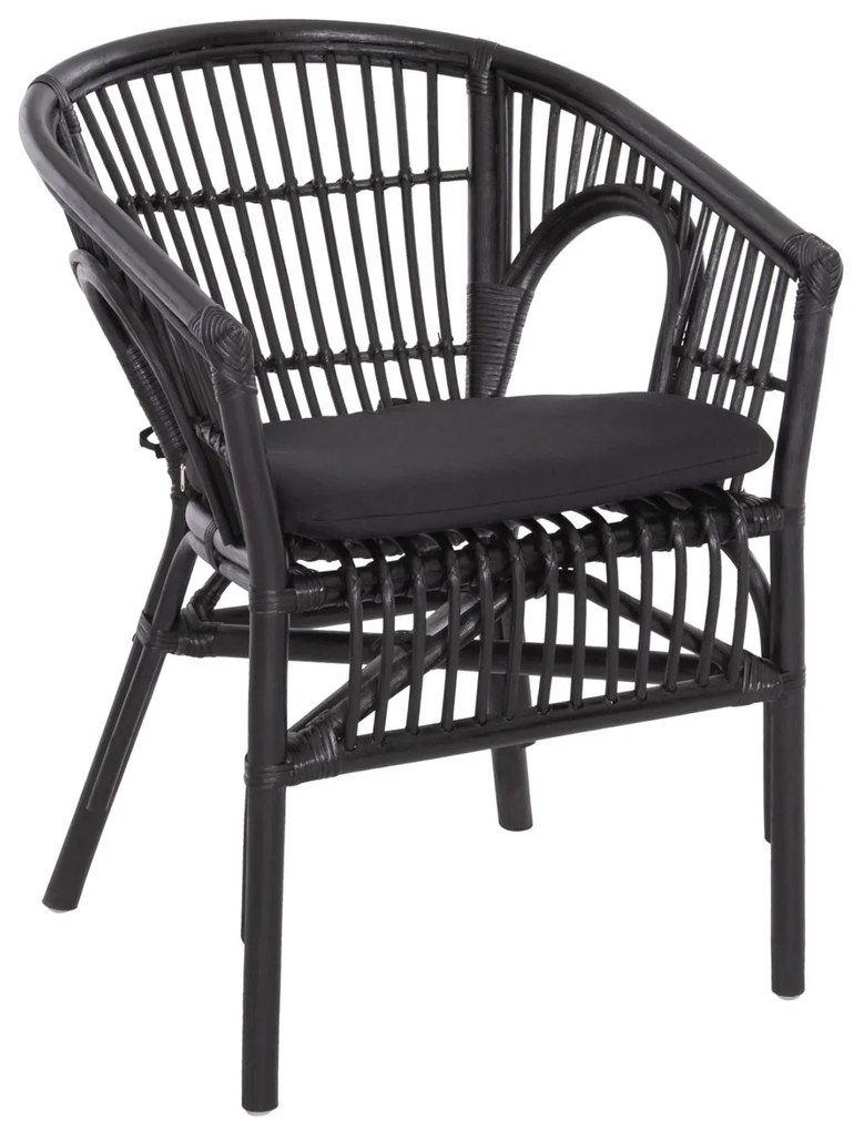 Καρέκλα - Πολυθρόνα DAMPAR C9929.03 Rattan με Μαύρο Μαξιλάρι 58x63x79Υεκ. 58x63x79 εκ.