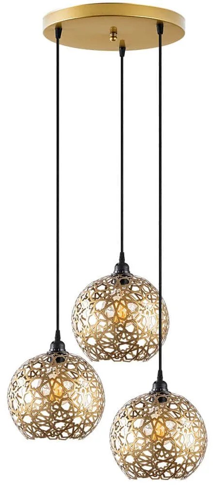 Φωτιστικό Οροφής Selcuklu 521SHN3477 37x37x117cm 3xE27 40W Gold Opviq