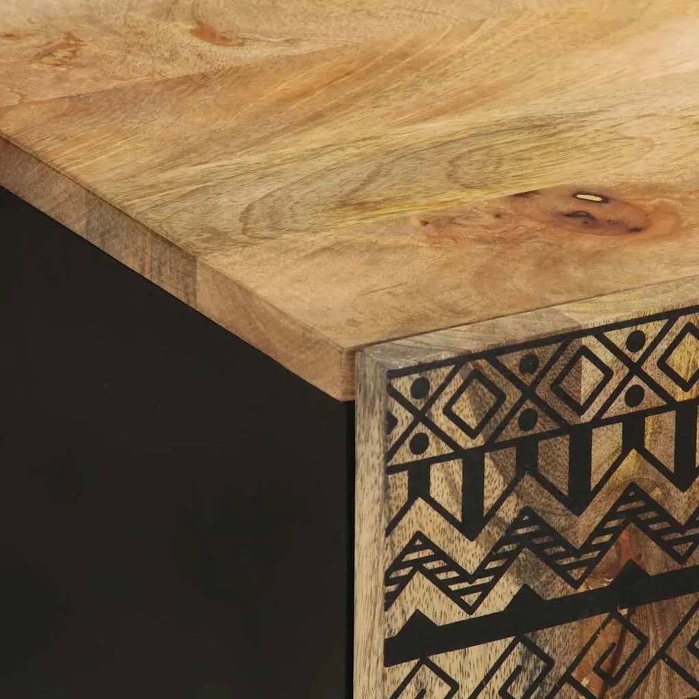 vidaXL κρεμαστό ντουλάπι μπάνιου μαύρο 38x33,5x48 cm μασίφ ξύλο Mango