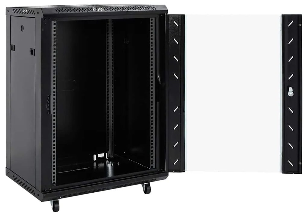 vidaXL Ντουλάπα δικτύου με αποθήκευση Μαύρο 60 x 60 x 80 εκ Ατσάλι