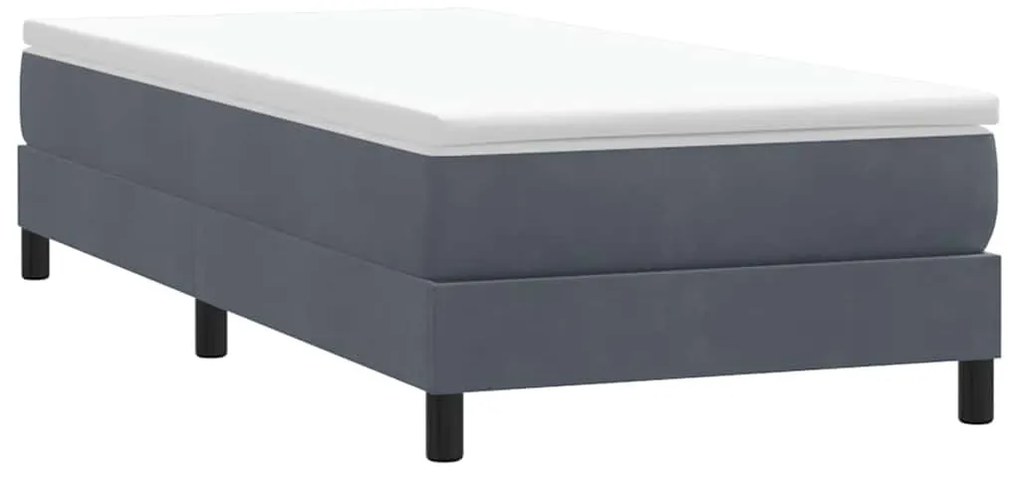 BOX SPRING ΚΡΕΒΑΤΙ ΜΕ ΣΤΡΩΜΑ ΣΚΟΥΡΟ ΓΚΡΙ 80X210 ΕΚ. ΒΕΛΟΥΔΙΝΟ 3315898