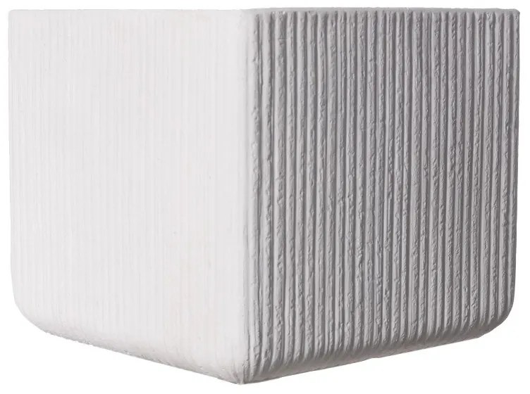 Supergreens Γλάστρα Πήλινη Τετράγωνη "Stripe" Λευκή XXL 55x55x47 εκ.