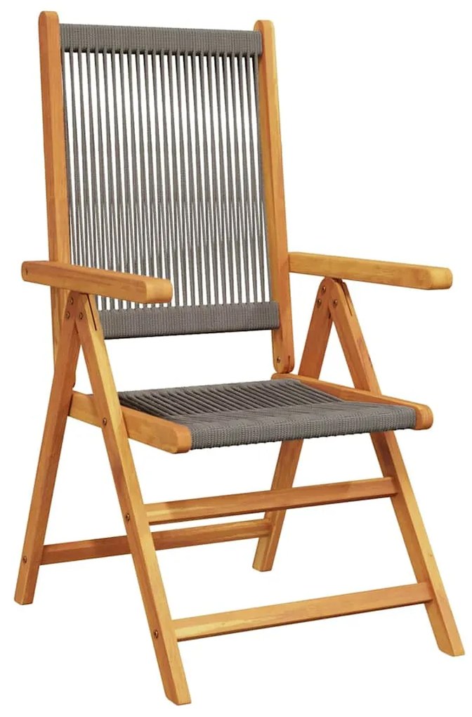 vidaXL Σέτ φαγητού για κήπο 7 pcs Γκρι Στερεό Ξύλο Ακακίας