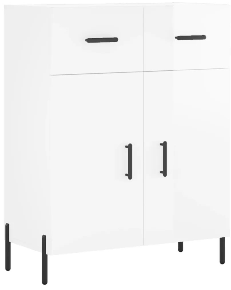 vidaXL Ντουλάπι Γυαλιστερό Λευκό 69,5x34x90 εκ. Επεξεργασμένο Ξύλο