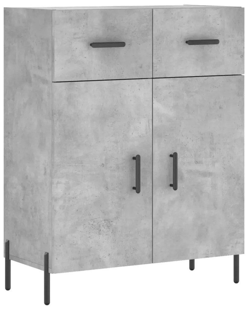 vidaXL Ντουλάπι Γκρι Σκυροδέματος 69,5x34x180 εκ. Επεξεργασμένο Ξύλο