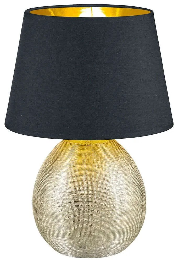 Φωτιστικό Επιτραπέζιο Luxor R50631079 1xE27 60W Φ24cm 35cm Gold-Black RL Lighting Κεραμικό,Ύφασμα