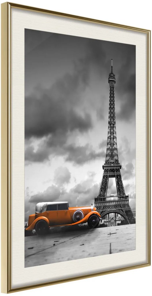 Αφίσα - Under the Eiffel Tower - 30x45 - Χρυσό - Με πασπαρτού