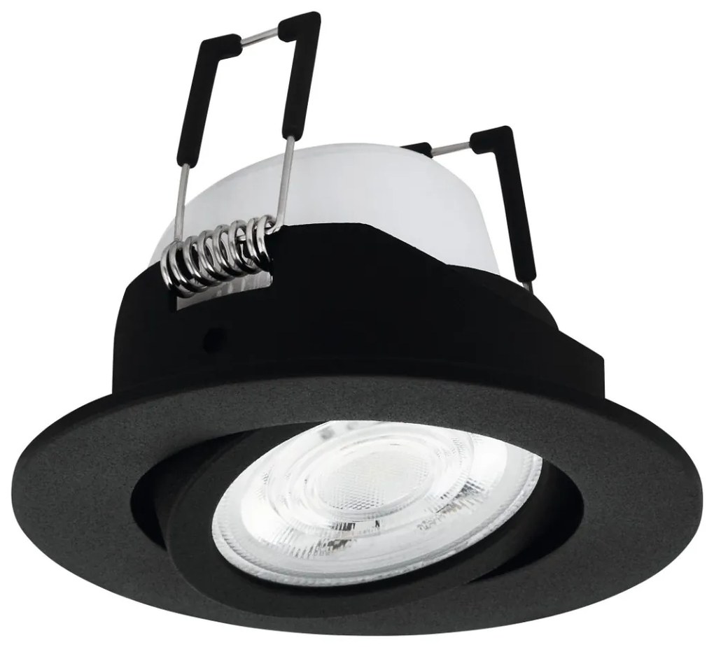 Χωνευτό Σποτ Στρογγυλό Μαύρο 8,8x8,8cm LED 2700-6500K 345lm Ρυθμιζόμενο Εφαρμογή-Τηλεχειριστήριο Eglo Saliceto 99669