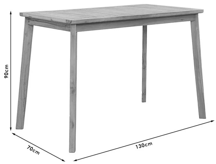 Τραπεζαρία Bravo σετ 7 τμχ μασίφ ξύλο ακακίας 130x70x90εκ