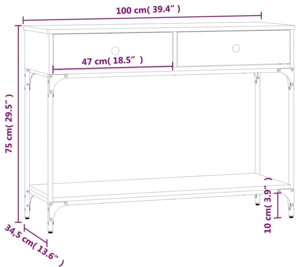 ΤΡΑΠΕΖΙ ΚΟΝΣΟΛΑ SONOMA ΔΡΥΣ 100X34,5X75 ΕΚ. ΕΠΕΞΕΡΓΑΣΜΕΝΟ ΞΥΛΟ 833394