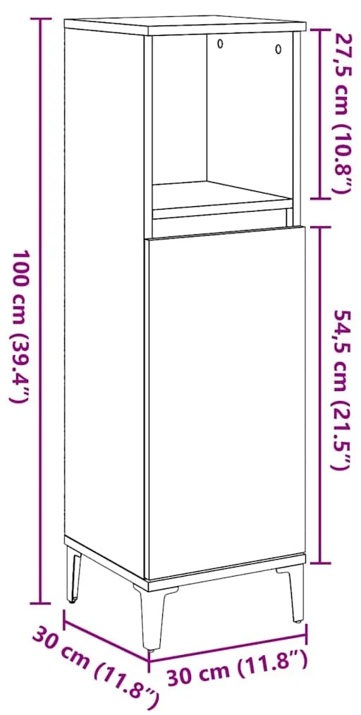 ΝΤΟΥΛΑΠΙ ΜΠΑΝΙΟΥ ΠΑΛΙΟ ΞΥΛΟ 30X30X100 CM ΚΑΤΑΣΚΕΥΑΣΜΕΝΟ ΞΥΛΟ 857111