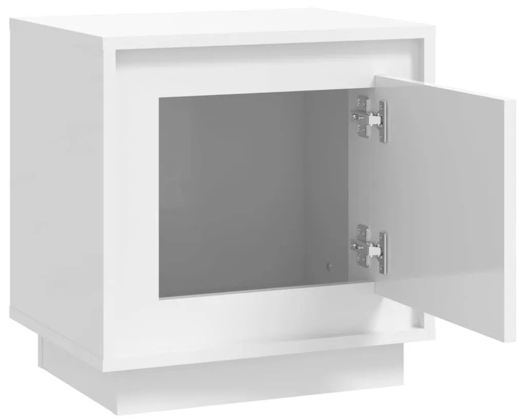 vidaXL Κομοδίνα 2 τεμ. Γυαλιστερό Λευκό 44x35x45 εκ Επεξεργασμένο Ξύλο