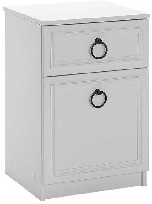 Κομοδίνο μελαμίνης Hampton Megapap χρώμα λευκό 40x38x63εκ.