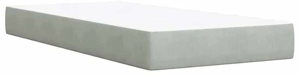 vidaXL Κρεβάτι Boxspring με Στρώμα Ανοιχτό Γκρι 80x200 εκ. Βελούδινο