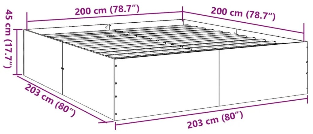 ΠΛΑΙΣΙΟ ΚΡΕΒΑΤΙΟΥ ΓΚΡΙ SONOMA 200X200 ΕΚ. ΕΠΕΞΕΡΓΑΣΜΕΝΟ ΞΥΛΟ 3280900