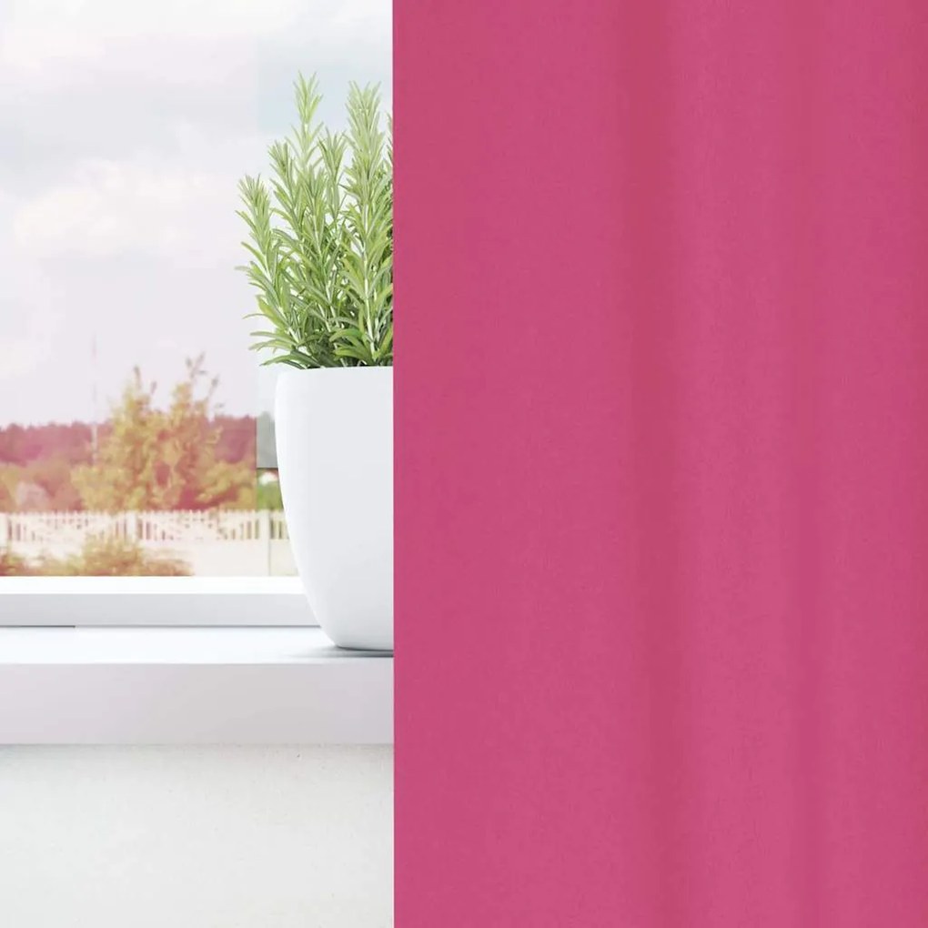vidaXL Κουρτίνες με κουρτίνες 2 pcs Φωτεινό Ροζ 225x140εκ. Πολυεστέρας