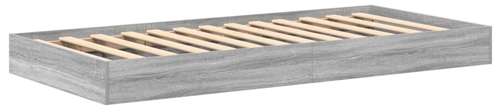 vidaXL Κρεβάτι Βιβλιοθήκη  Γκρι Σονομά 75x190 εκ. από Σύνθετο Ξύλο