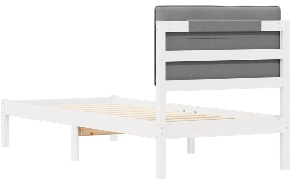 vidaXL Σκελετός Κρεβατιού με Επενδεδυμένο Κεφαλάρι Ανοιχτό γκρι