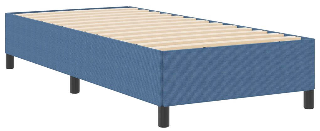 vidaXL Κρεβάτι Μπλε 100x200 εκ Μπουκλέ Ύφασμα