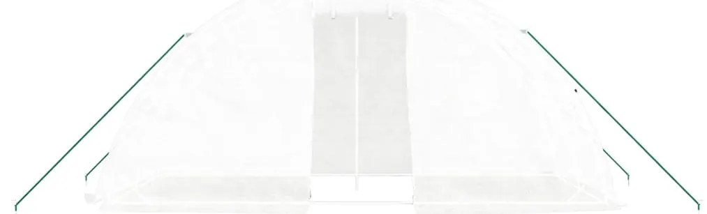 vidaXL Θερμοκήπιο με Ατσάλινο Πλαίσιο Λευκό 10 μ² 5 x 2 x 2,3 μ.