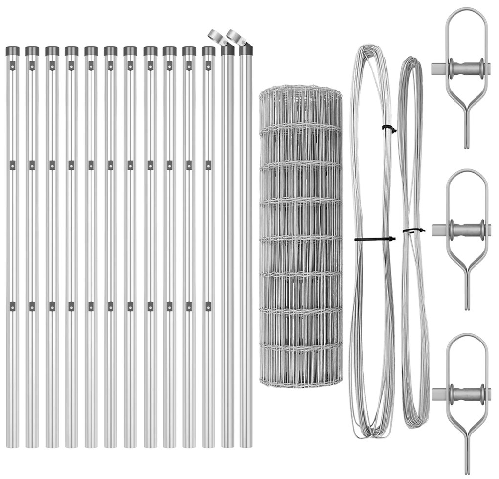 vidaXL Euro Fence με 13 Πόλους 0.6x25 μ Γαλβανισμένος Χάλυβας