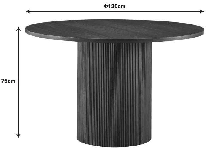 Τραπέζι Mesa pakoword MDF σε καρυδί απόχρωση Φ120x75εκ 120x120x75 εκ.