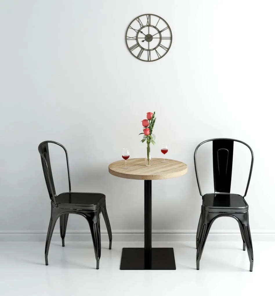Τραπέζι Bistro Στρογγυλό Χρώμα Δρυός 60 x 75 εκ. MDF / Ατσάλι