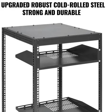 VEVOR 20U Open Frame Server Rack, 15&#039;&#039;-40&#039;&#039; Adjustable Depth, Free Standing or Wall Mount Network Server Rack, 4 Post AV Rack with Casters, Holds All Your Networking IT Equipment AV Gear Router Modem