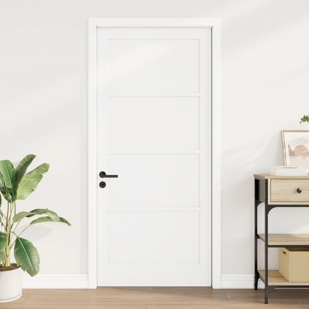 vidaXL Εσωτερική Πόρτα 'ORKDAL' Λευκή 93x211x4 εκ. Σολίδικη Πόρτα από Πεύκο