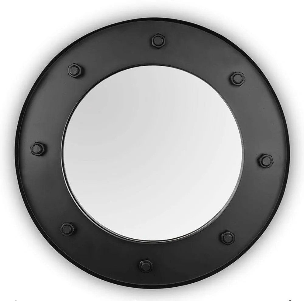 Καθρέπτης Τοίχου Στρογγυλός Jasmin 1540102 Φ60cm Black Mirrors &amp; More Μέταλλο,Γυαλί