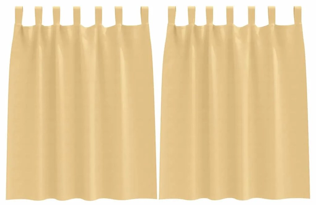 vidaXL Κουρτίνες με κουρτίνες 2 pcs Μπεζ 140x140cm Πολυεστέρας