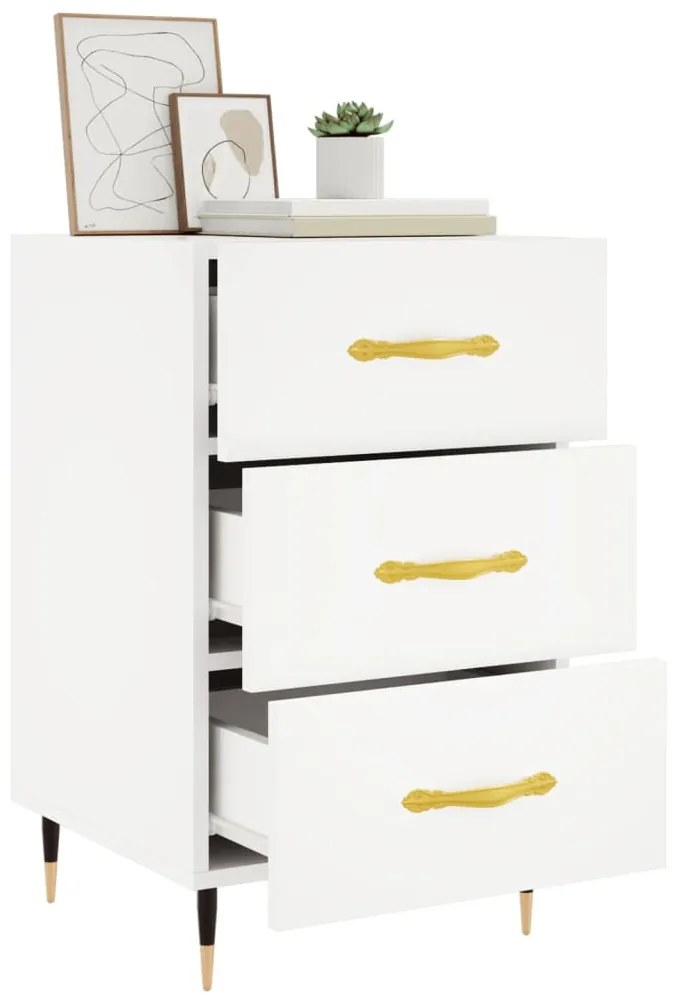 vidaXL Κομοδίνο Λευκό 40 x 40 x 66 εκ. από Επεξεργασμένο Ξύλο