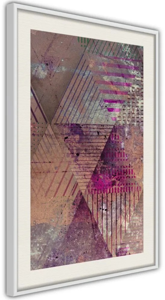 Αφίσα - Pink Patchwork II - 20x30 - Χρυσό - Με πασπαρτού