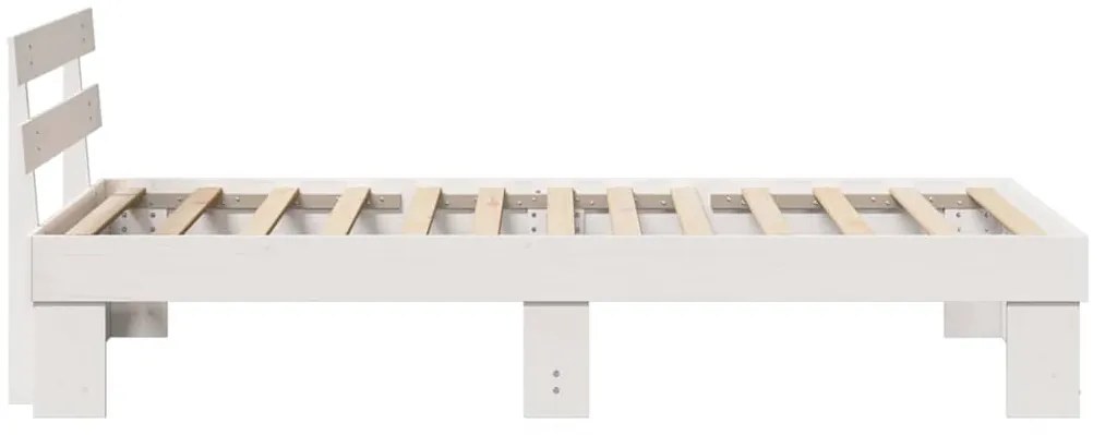 vidaXL Σκελετός Κρεβατιού με κεφαλάρι Λευκό 90 x 190 cm