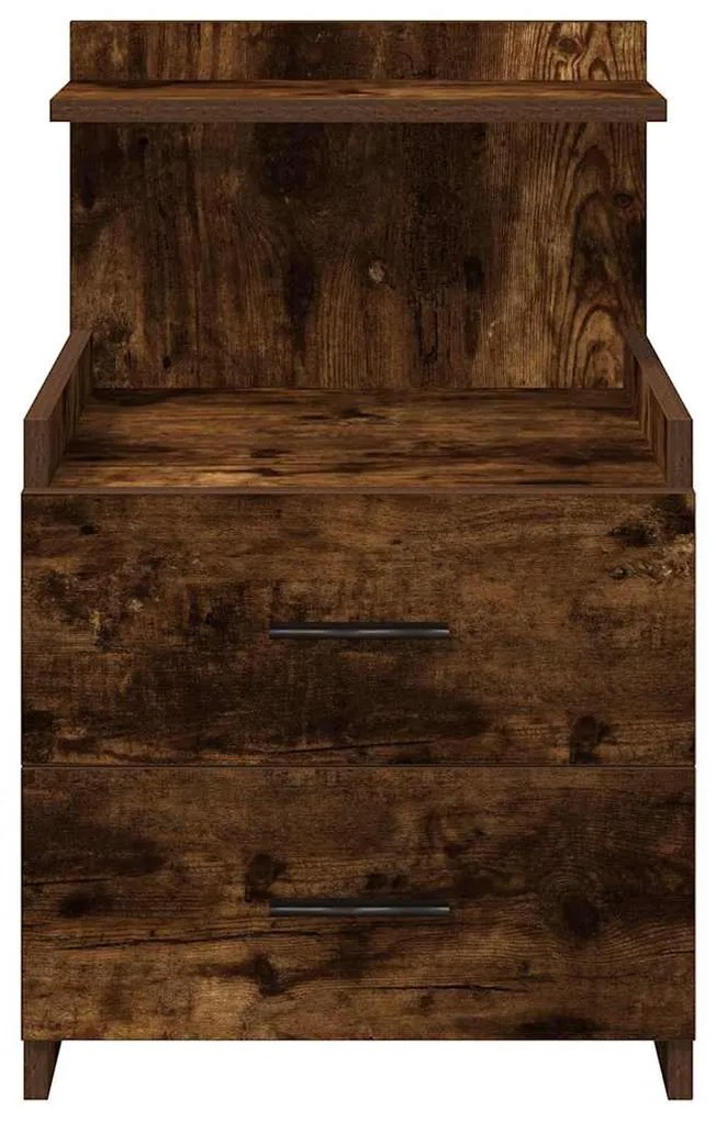 vidaXL Κομοδίνο με 2 Συρτάρια σε Καπνιστή Δρυς 40x36,5x62 εκ.